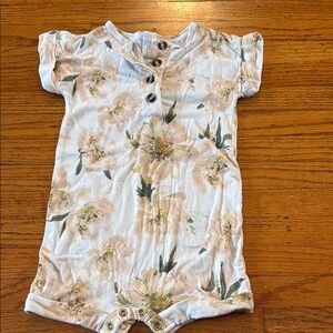 Lou Lou Floral Baby Romper with Button Details